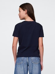 Gap Navy/Blue Baskeball Short Sleeve Crew Neck Graphic T-Shirt (4-13yrs) - Image 2 of 4