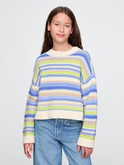 Gap Cream Stripe Boxy Knit Jumper (4-13yrs) - Image 1 of 5