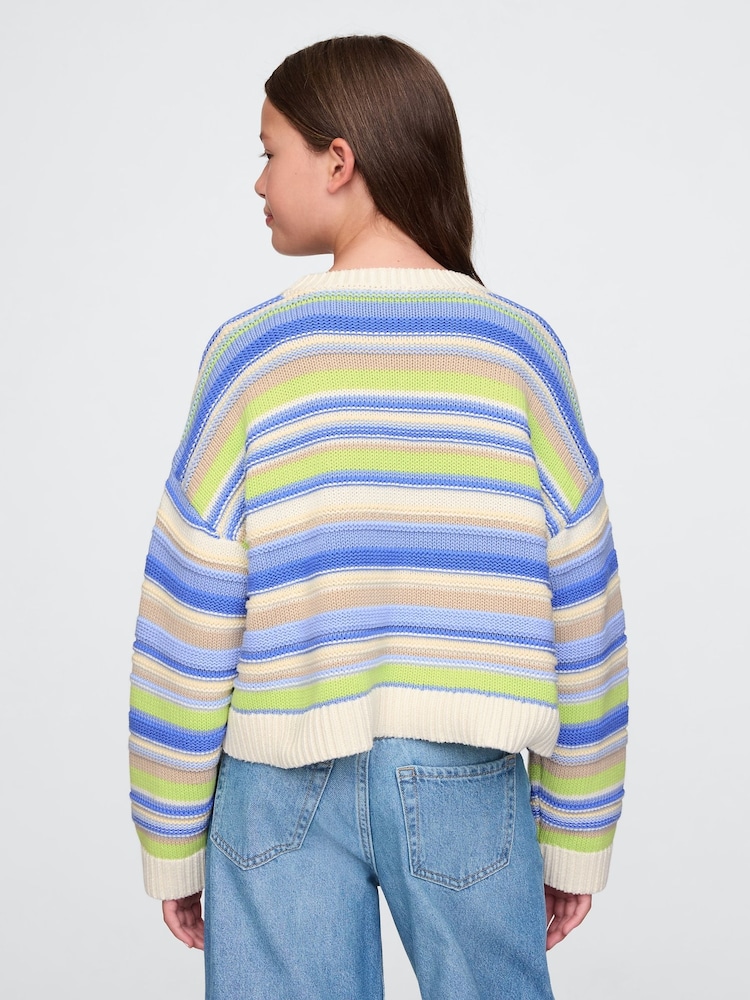 Gap Cream Stripe Boxy Knit Jumper (4-13yrs) - Image 2 of 5