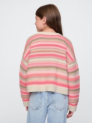 Gap Pink Stripe Boxy Knit Jumper (4-13yrs) - Image 2 of 5
