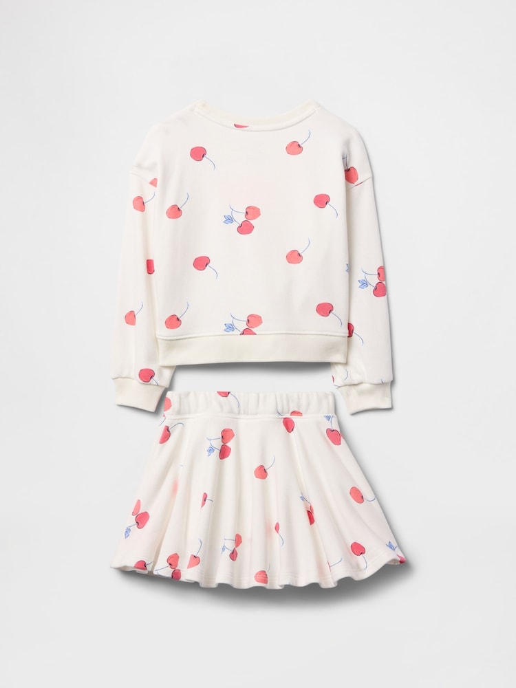 Gap White Cherry Vintage Soft Skort & Sweatshirt Set (6mths-5yrs) - Image 2 of 2