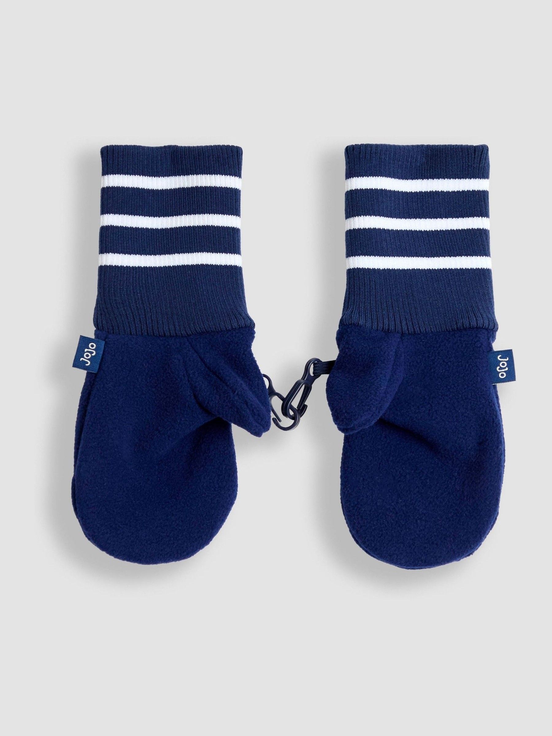 Jojo Maman Bébé Navy Polar Fleece Mittens With Cuff