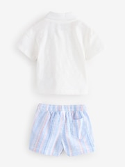 Gap Blue Cotton Polo Shirt, Shorts & Hat Set (Newborn-24mths) - Image 4 of 9
