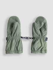 JoJo Maman Bébé Green Dino Waterproof Fleece Lined Mittens - Image 2 of 3