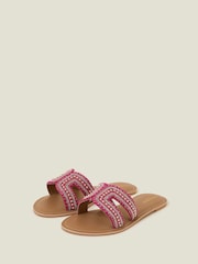 Accessorize Pink Embellished Cut-Out Slide Sandals - Image 2 of 3