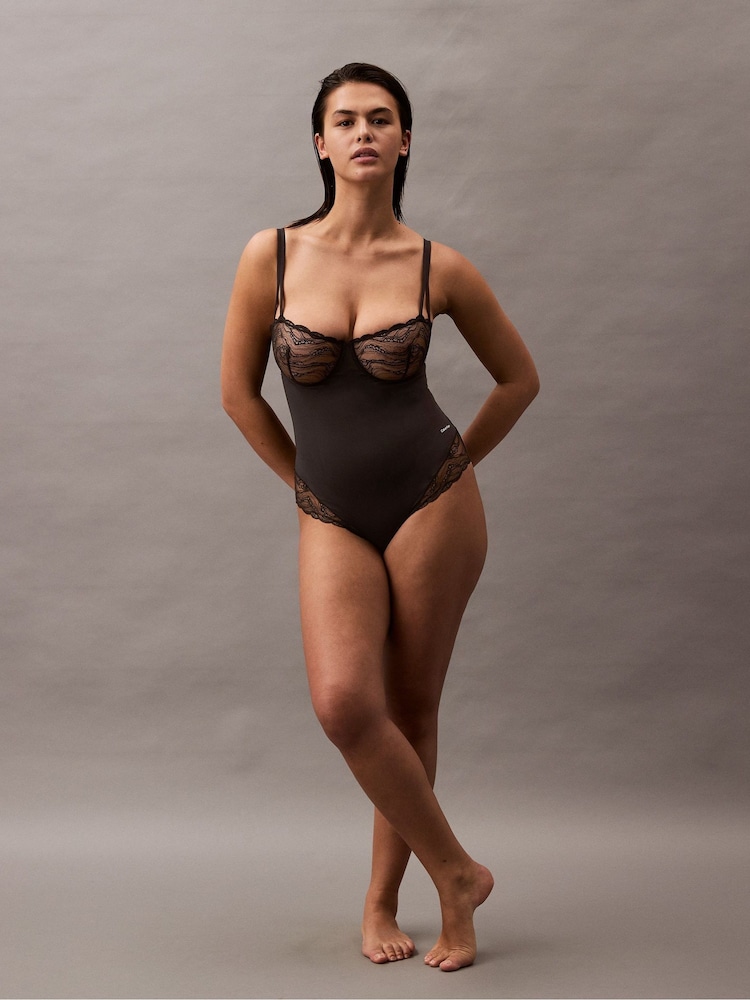 Calvin Klein Black Stretch Lace Shapewear Bodies - Image 3 of 7