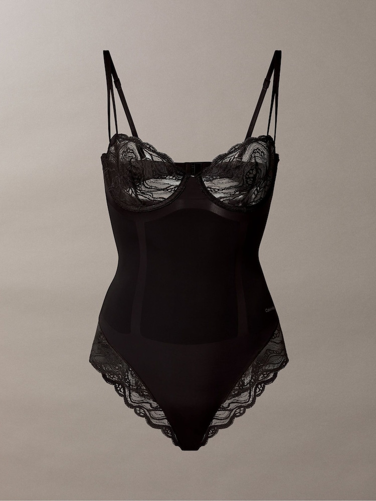 Calvin Klein Black Stretch Lace Shapewear Bodies - Image 6 of 7