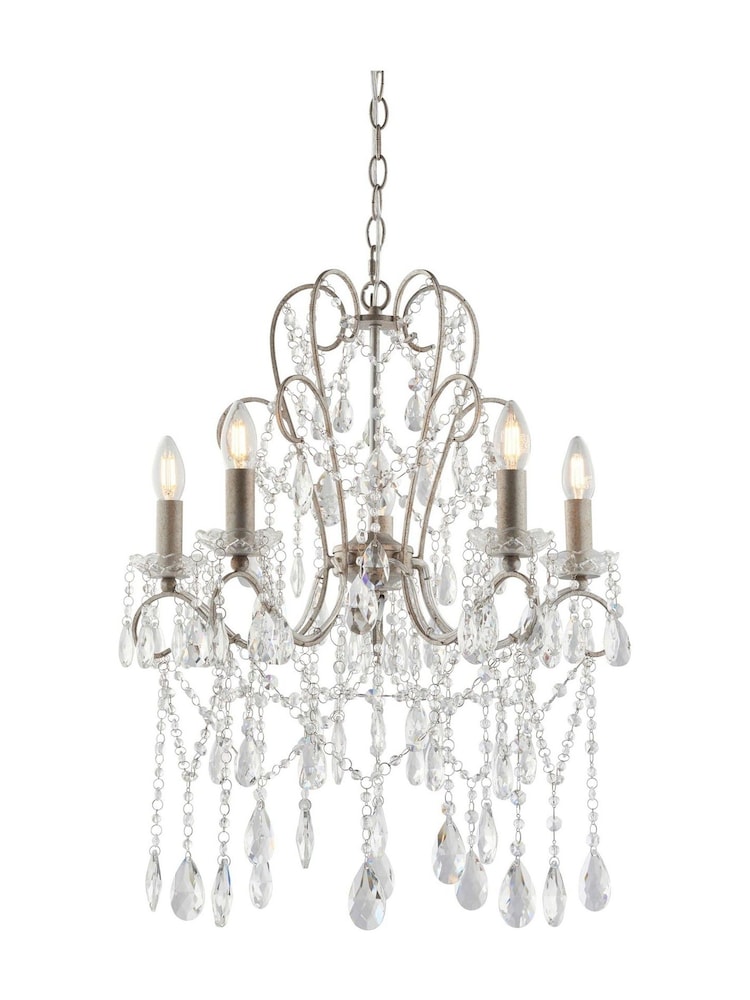 Gallery Home Aged Silver Berkley Pendant 5 Light Ceiling Light - Image 6 of 6