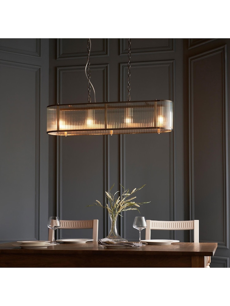 Gallery Home Antique Brass Ridgeton 4 Light Pendant Ceiling Light - Image 1 of 6