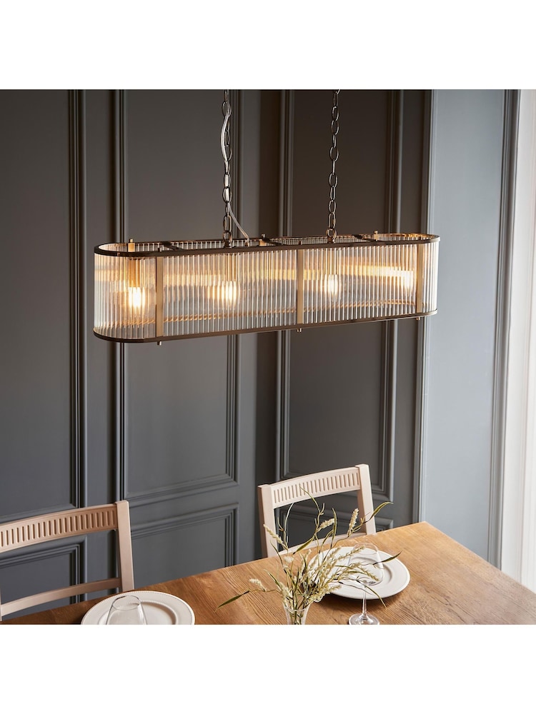 Gallery Home Antique Brass Ridgeton 4 Light Pendant Ceiling Light - Image 2 of 6