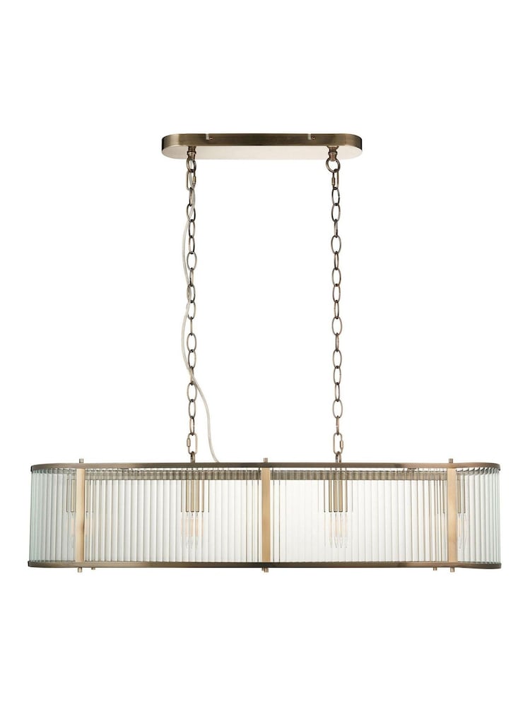 Gallery Home Antique Brass Ridgeton 4 Light Pendant Ceiling Light - Image 5 of 5