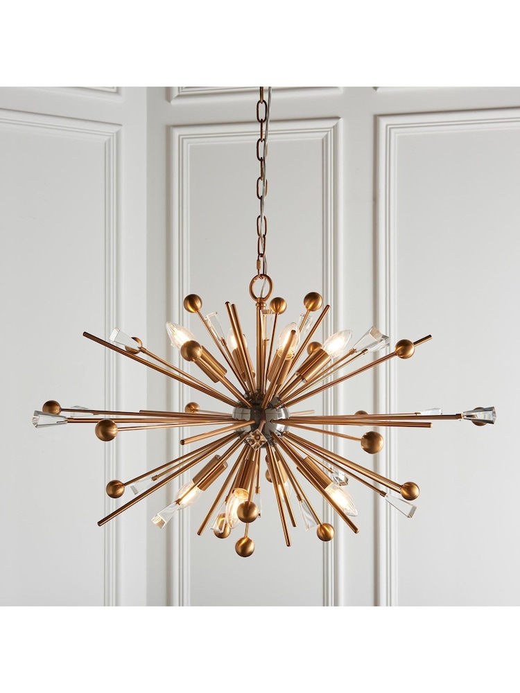 Gallery Home Aged Brass Orcia 8 Light Pendant Ceiling Light - Image 1 of 7