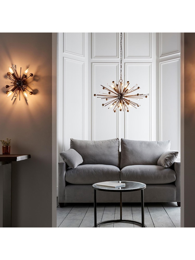 Gallery Home Aged Brass Orcia 8 Light Pendant Ceiling Light - Image 2 of 7