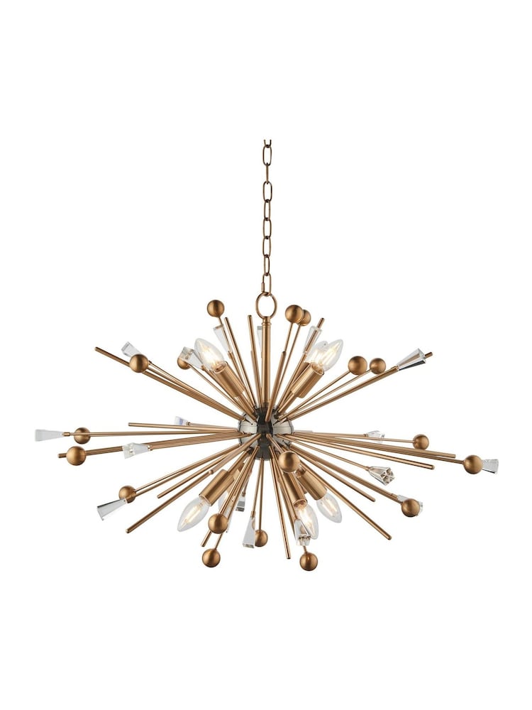 Gallery Home Aged Brass Orcia 8 Light Pendant Ceiling Light - Image 7 of 7