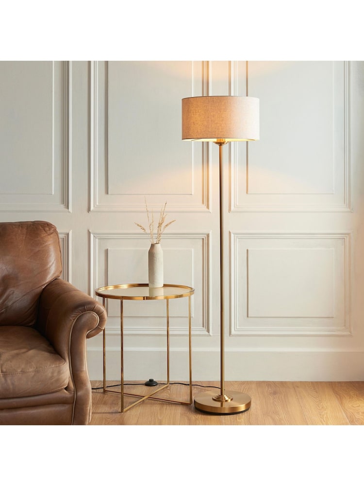 Gallery Home Vintage Brass Highclere Floor Light - Image 1 of 8