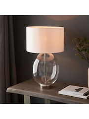 Gallery Home Bright Nickel Kelda Oval Table Lamp - Image 1 of 5
