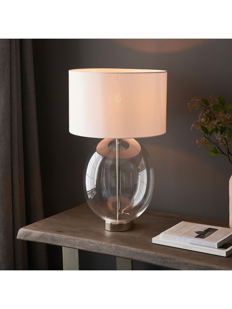 Gallery Home Bright Nickel Kelda Oval Table Lamp - Image 1 of 5