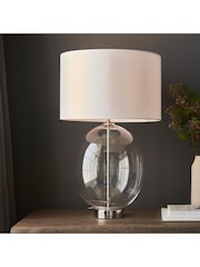 Gallery Home Bright Nickel Kelda Oval Table Lamp - Image 2 of 5