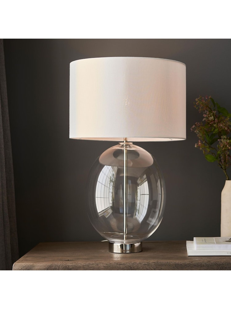 Gallery Home Bright Nickel Kelda Oval Table Lamp - Image 2 of 5