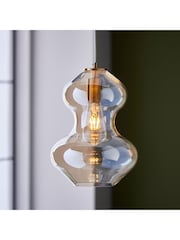 Gallery Home Satin Brass Kelda Oval Pendant Ceiling Light - Image 4 of 7