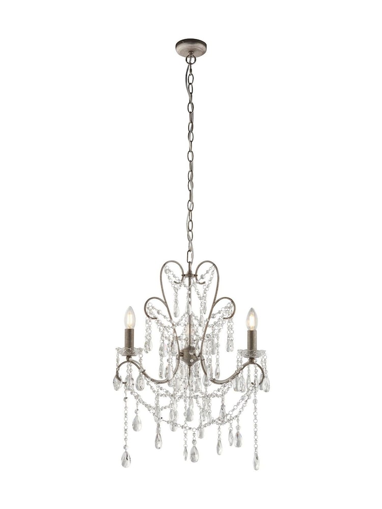 Gallery Home Aged Silver Berkley Pendant 3 Light Ceiling Light - Image 8 of 8