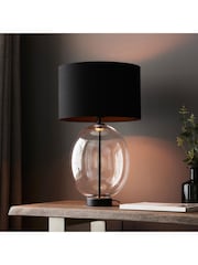 Gallery Home Black Clear Kelda Oval Table Lamp - Image 1 of 6