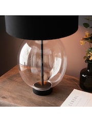 Gallery Home Black Clear Kelda Oval Table Lamp - Image 2 of 6