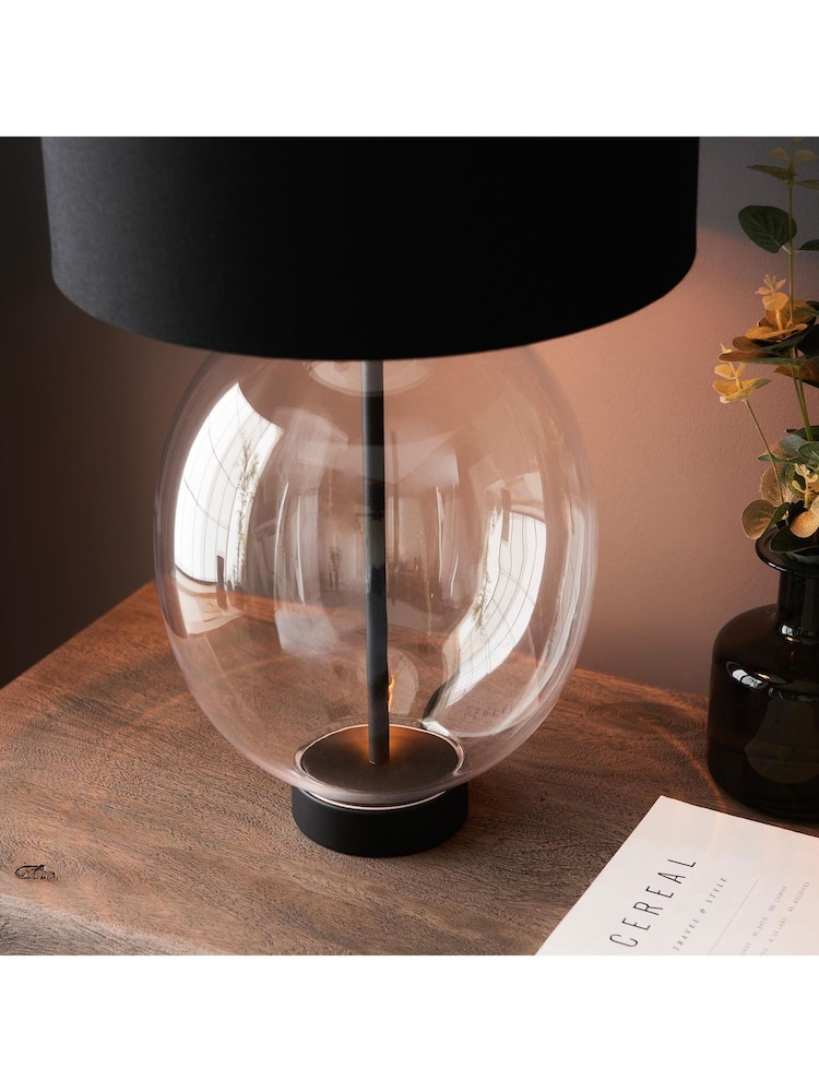 Gallery Home Black Clear Kelda Oval Table Lamp - Image 2 of 6