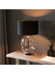 Gallery Home Black Clear Kelda Oval Table Lamp - Image 4 of 6