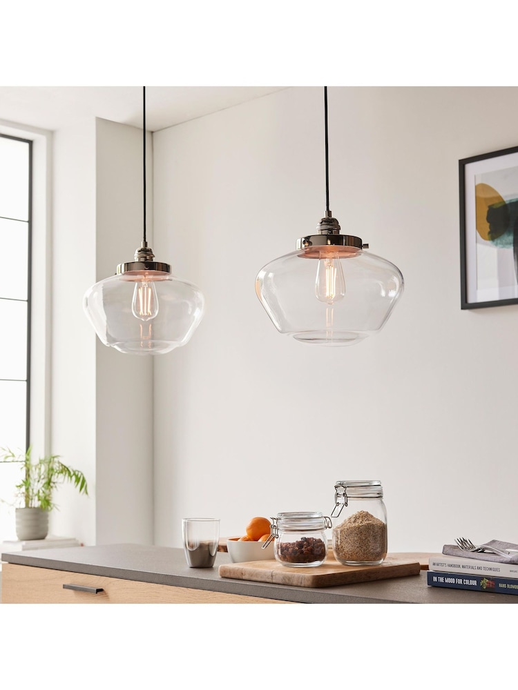 Gallery Home Bright Nickel Camberley Pendant Ceiling Light - Image 2 of 7