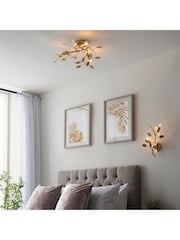 Gallery Home Gold Leaf Linette 3 Light Ceiling Light - Image 1 of 7