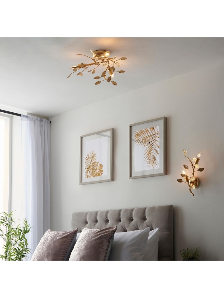 Gallery Home Gold Leaf Linette 3 Light Ceiling Light - Image 1 of 7