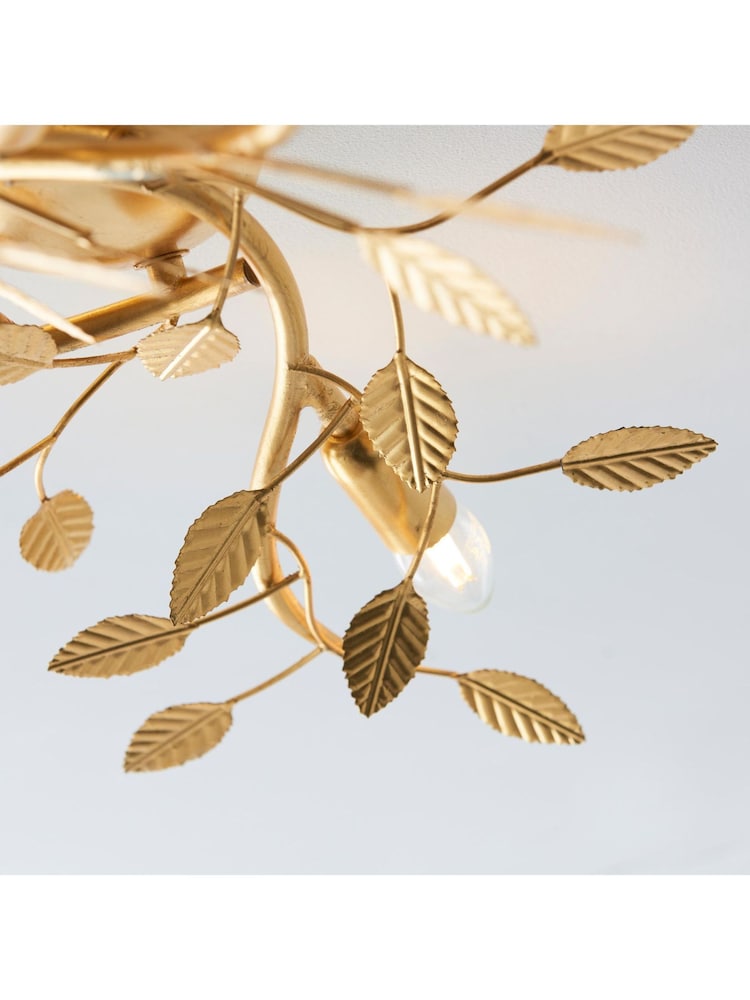 Gallery Home Gold Leaf Linette 3 Light Ceiling Light - Image 2 of 7 Gallery Home Gold Leaf Linette 3 Light Ceiling Light - Image 2 of 7