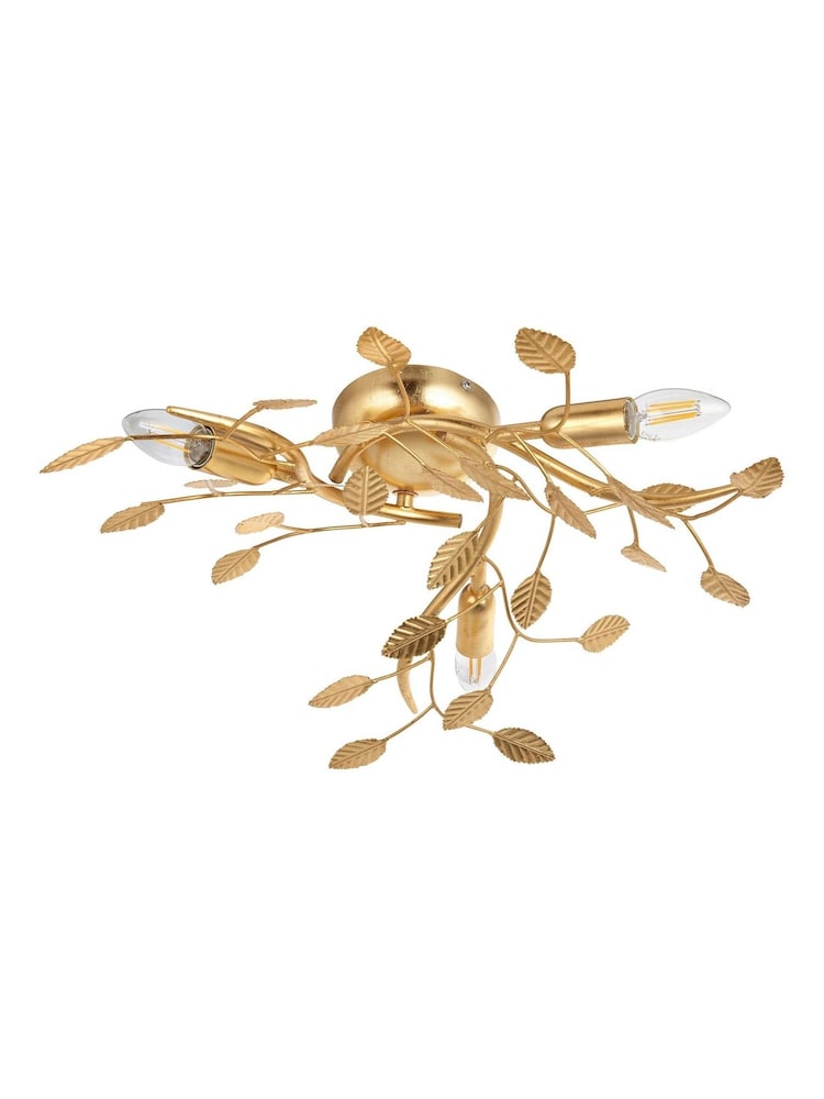 Gallery Home Gold Leaf Linette 3 Light Ceiling Light - Image 7 of 7 Gallery Home Gold Leaf Linette 3 Light Ceiling Light - Image 7 of 7