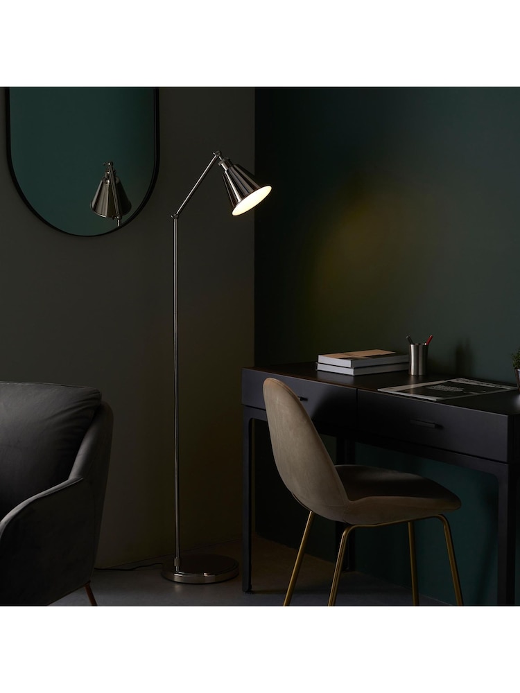 Gallery Home Bright Nickel Hal Floor Light - Image 1 of 7