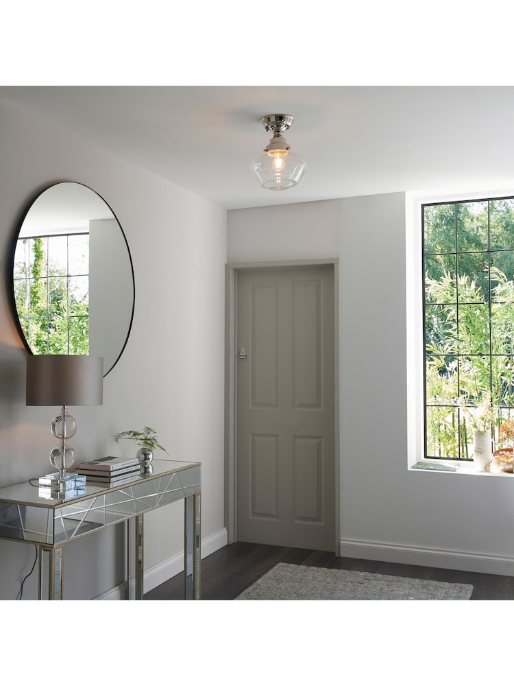 Gallery Home Bright Nickel Camberley 1 Light Ceiling Light - Image 1 of 6