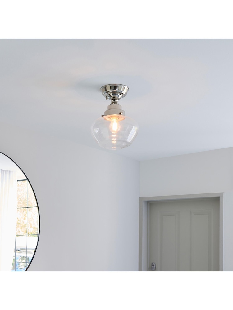 Gallery Home Bright Nickel Camberley 1 Light Ceiling Light - Image 2 of 6