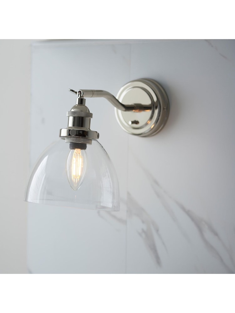 Gallery Home Bright Nickel Hansen Wall Light - Image 1 of 7