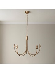 Gallery Home Brass Santiago 5 Light Pendant Ceiling Light - Image 1 of 6