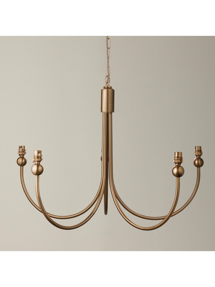 Gallery Home Brass Santiago 5 Light Pendant Ceiling Light - Image 2 of 6