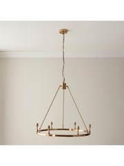 Gallery Home Brushed Brass Chester Large Pendant Ceiling Light - Image 1 of 8