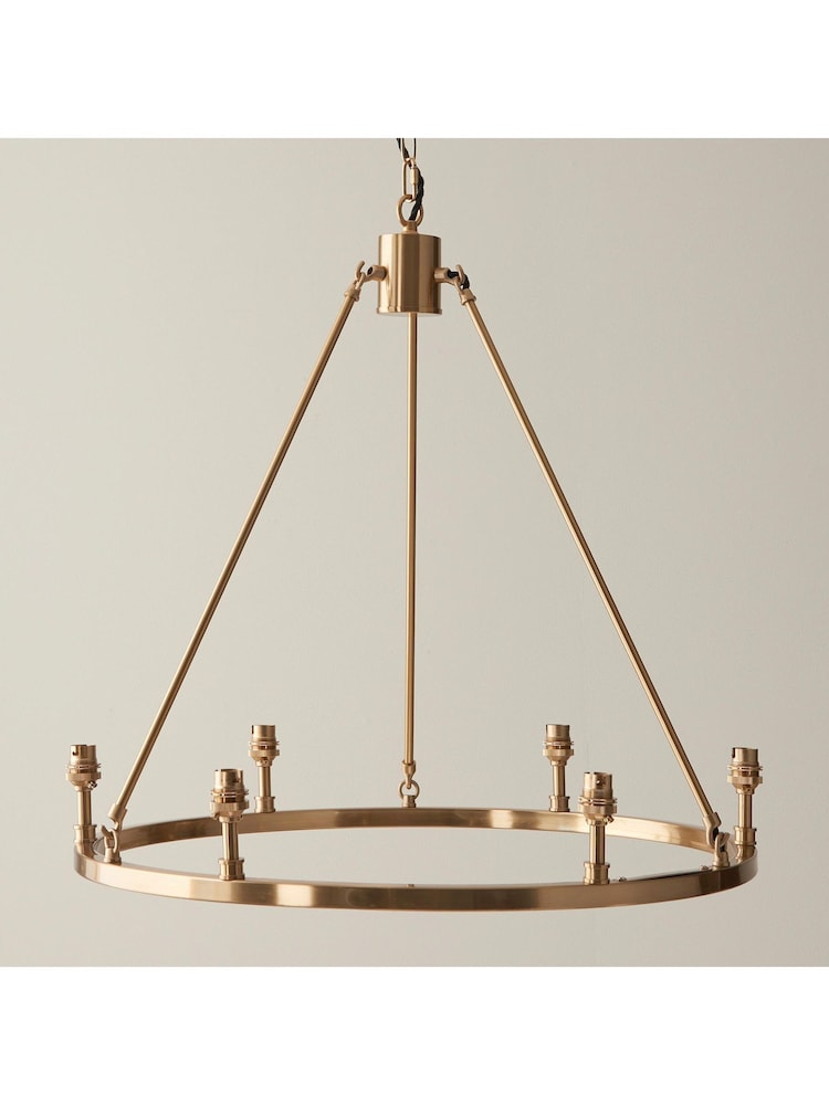Gallery Home Brushed Brass Chester Large Pendant Ceiling Light - Image 2 of 8