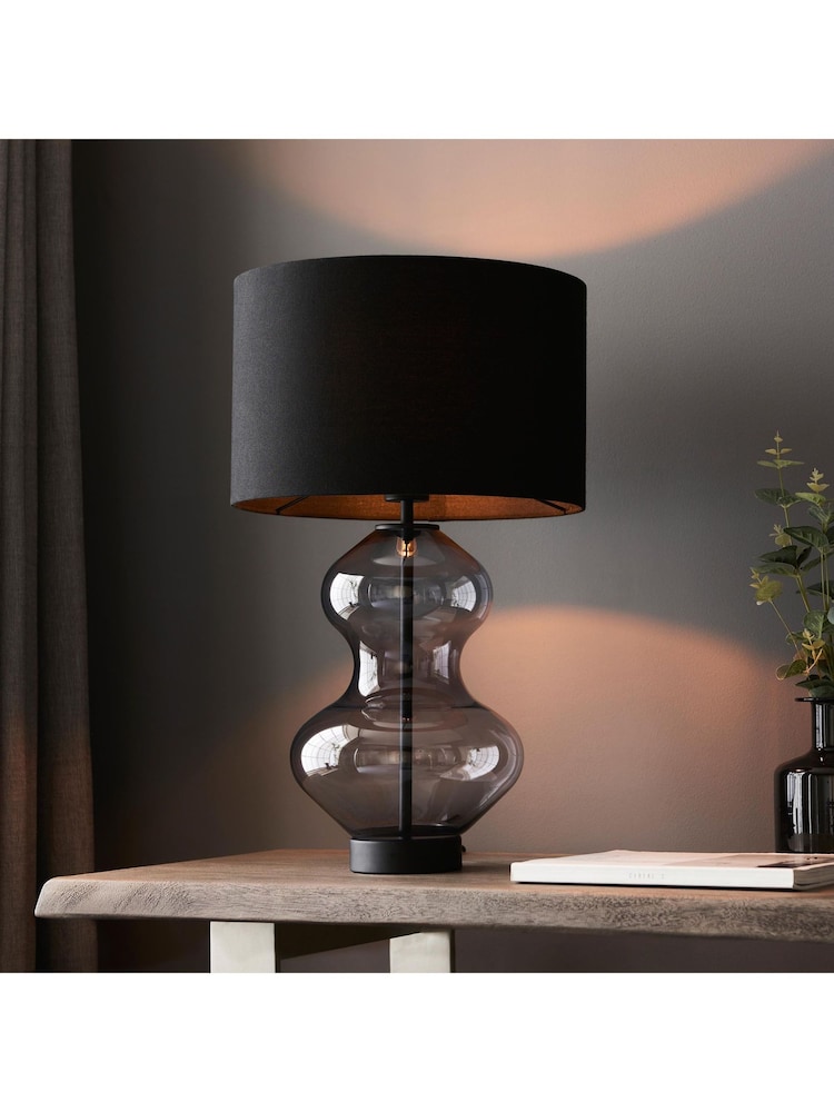 Gallery Home Black Clear Kelda Shaped Table Lamp - Image 1 of 6