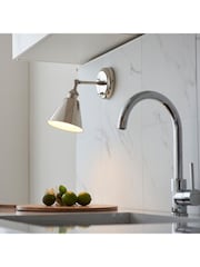 Gallery Home Bright Nickel Hal Wall Light - Image 1 of 6