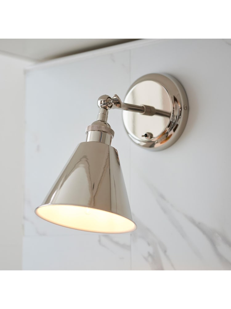 Gallery Home Bright Nickel Hal Wall Light - Image 2 of 6