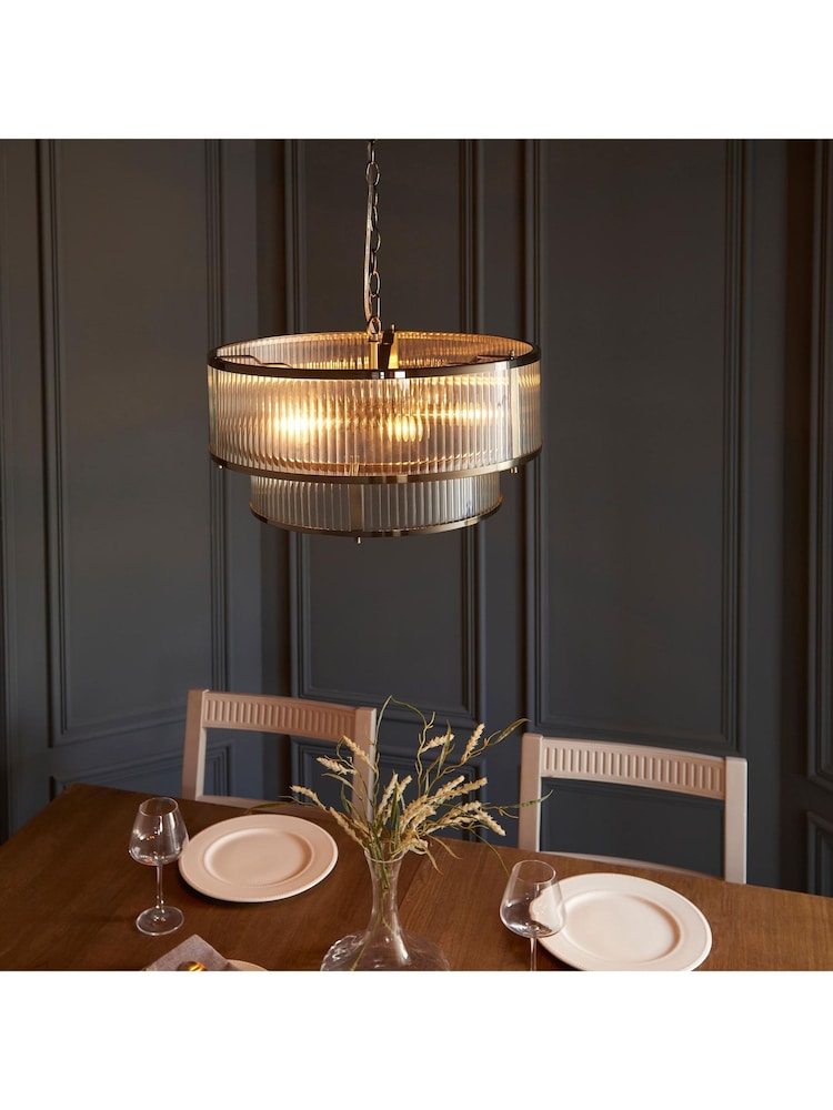 Gallery Home Antique Brass Ridgeton 5 Light Pendant Ceiling Light - Image 2 of 6