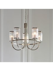 Gallery Home Bright Nickel Henbury 5 Pendant Ceiling Light - Image 2 of 8