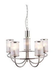 Gallery Home Bright Nickel Henbury 5 Pendant Ceiling Light - Image 6 of 8