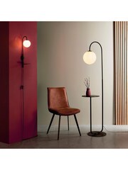 Gallery Home Satin Black Halo Floor Light - Image 1 of 7