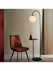 Gallery Home Satin Black Halo Floor Light - Image 2 of 7